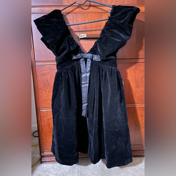 Anthropologie Endless Rose Black Velvet Mini Dress with Satin Bow size S NWT - Picture 7 of 10